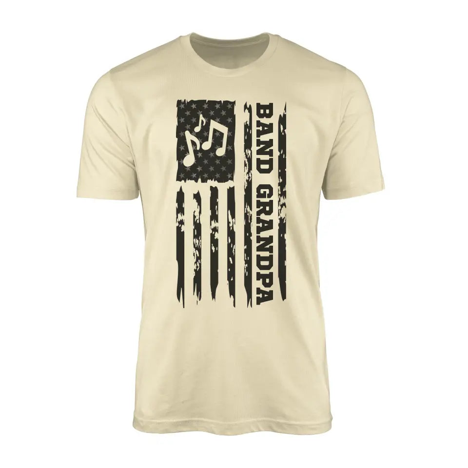 band grandpa vertical flag on a mens t-shirt with a black graphic