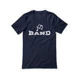 basic band with musician icon on a unisex t-shirt with a white graphic