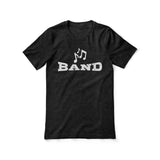 basic band with musician icon on a unisex t-shirt with a white graphic