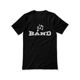 basic band with musician icon on a unisex t-shirt with a white graphic