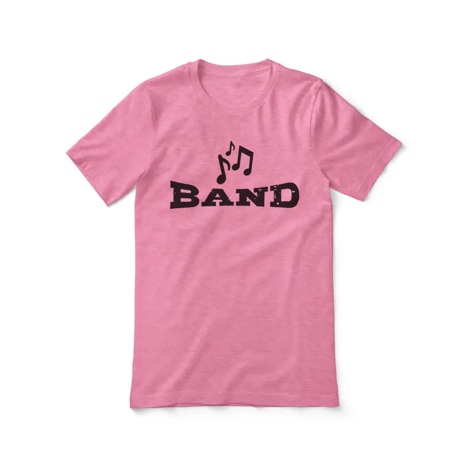 basic band with musician icon on a unisex t-shirt with a black graphic