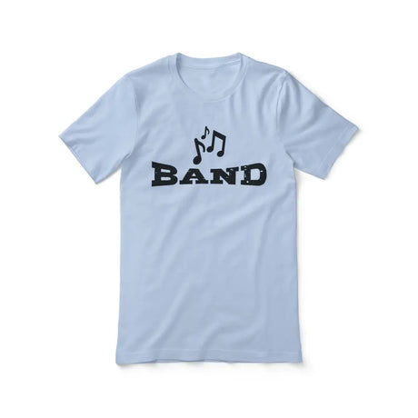 basic band with musician icon on a unisex t-shirt with a black graphic