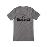basic band with musician icon on a unisex t-shirt with a black graphic