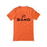 basic band with musician icon on a unisex t-shirt with a black graphic