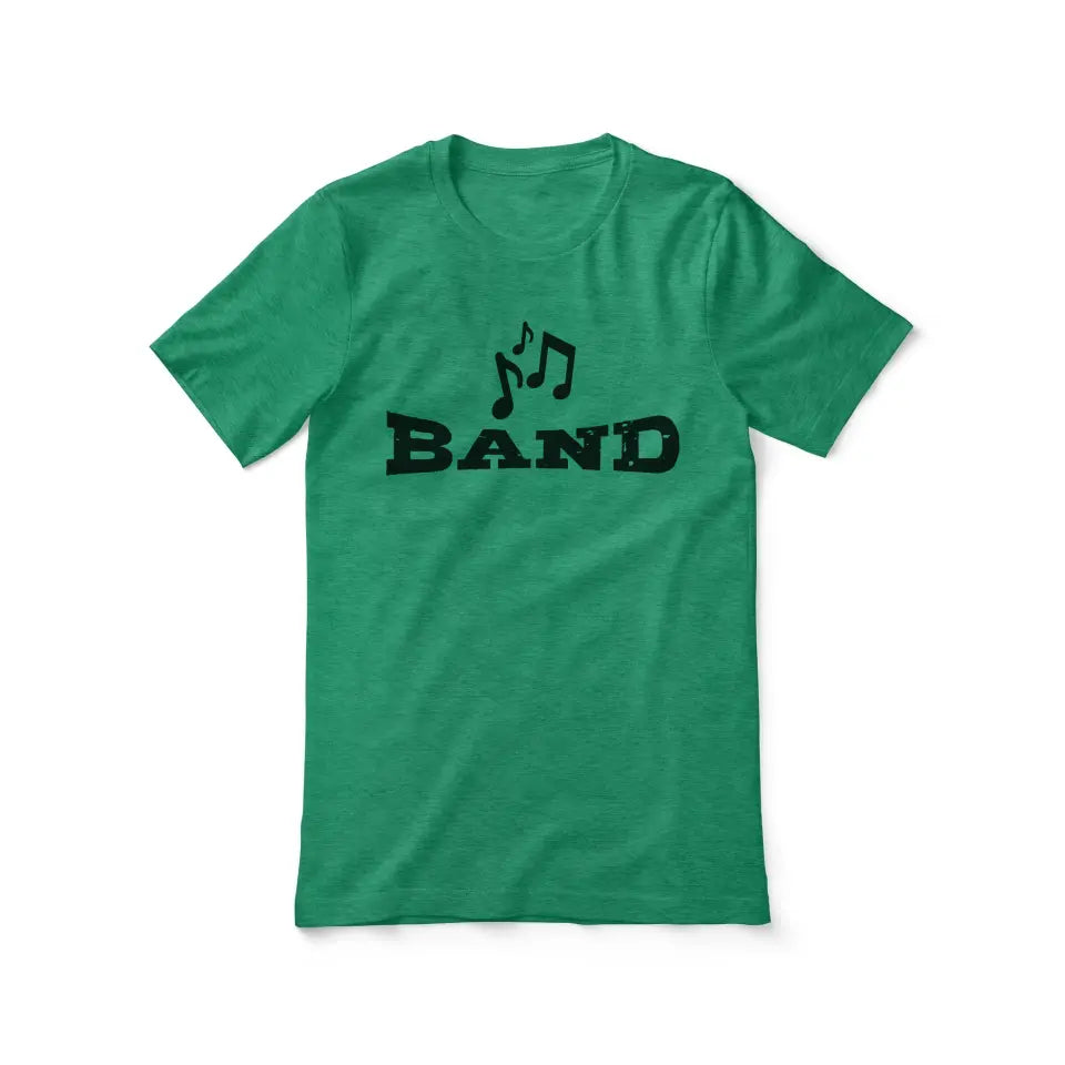 basic band with musician icon on a unisex t-shirt with a black graphic