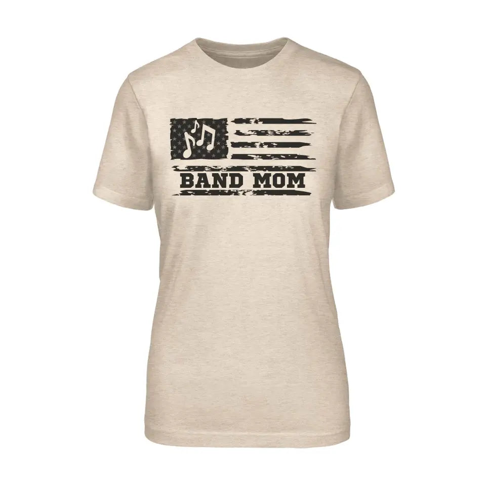 band mom horizontal flag on a unisex t-shirt with a black graphic