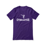 basic gymnastics with gymnast icon on a unisex t-shirt with a white graphic