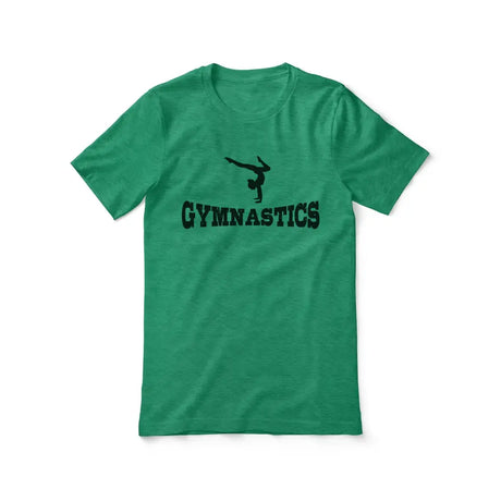 basic gymnastics with gymnast icon on a unisex t-shirt with a black graphic