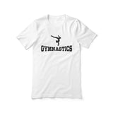 basic gymnastics with gymnast icon on a unisex t-shirt with a black graphic