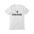 basic gymnastics with gymnast icon on a unisex t-shirt with a black graphic