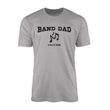 band dad with musician icon and musician name on a mens t-shirt with a black graphic
