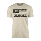 band dad horizontal flag on a mens t-shirt with a black graphic