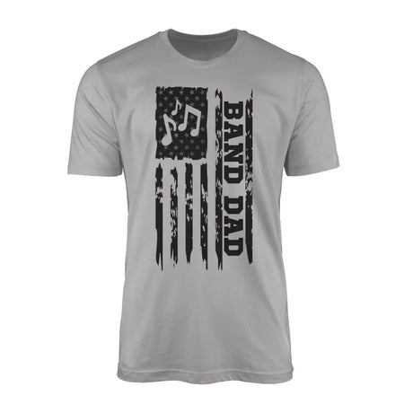 band dad vertical flag on a mens t-shirt with a black graphic