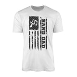 band dad vertical flag on a mens t-shirt with a black graphic
