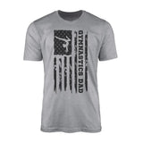 gymnastics dad vertical flag on a mens t-shirt with a black graphic