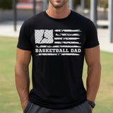 basketball dad horizontal flag on a mens t-shirt with a white graphic