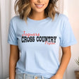 custom cross country mascot and cross country runner name on a unisex t-shirt with a black graphic