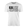 cross country grandpa horizontal flag on a mens t-shirt with a black graphic