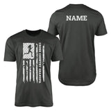 cross country grandpa vertical flag with cross country runner name on a mens t-shirt with a white graphic