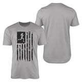 cross country grandpa vertical flag with cross country runner name on a mens t-shirt with a black graphic