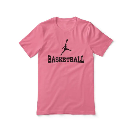 basic basketball with basketball player icon on a unisex t-shirt with a black graphic