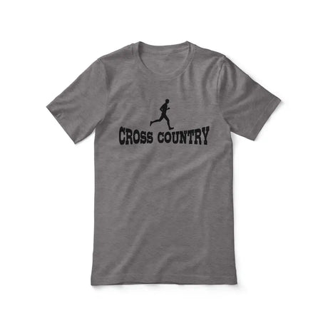 basic cross country with cross country runner icon on a unisex t-shirt with a black graphic