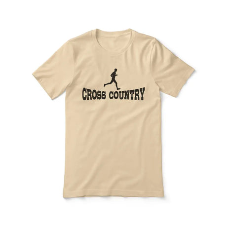 basic cross country with cross country runner icon on a unisex t-shirt with a black graphic