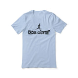 basic cross country with cross country runner icon on a unisex t-shirt with a black graphic