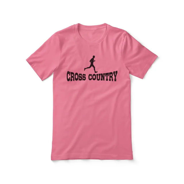 basic cross country with cross country runner icon on a unisex t-shirt with a black graphic