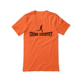 basic cross country with cross country runner icon on a unisex t-shirt with a black graphic