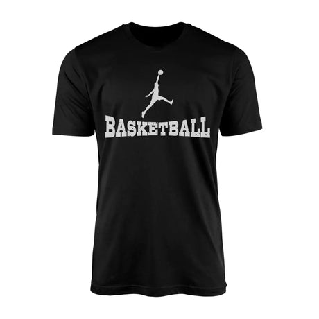 basic basketball with basketball player icon on a mens t-shirt with a white graphic