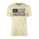 basketball dad horizontal flag on a mens t-shirt with a black graphic