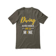 diving is her world she is mine on a unisex t-shirt