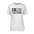 diving grandma horizontal flag on a unisex t-shirt with a black graphic