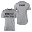 football grandpa horizontal flag with football player name on a mens t-shirt with a black graphic