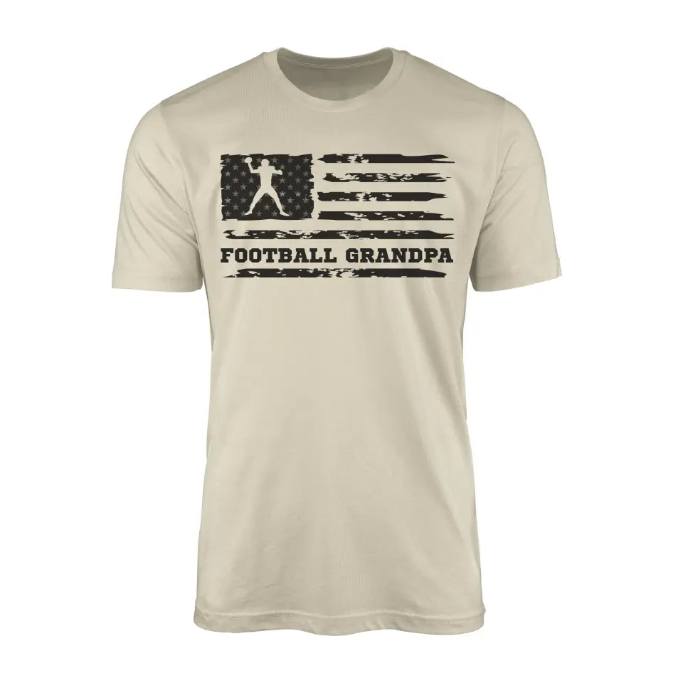 football grandpa horizontal flag on a mens t-shirt with a black graphic