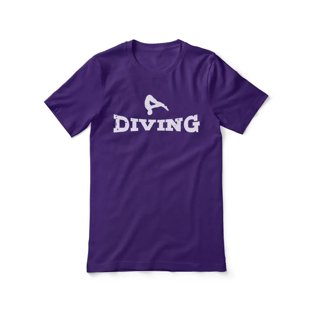 basic diving with diver icon on a unisex t-shirt with a white graphic