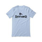 basic diving with diver icon on a unisex t-shirt with a black graphic