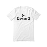 basic diving with diver icon on a unisex t-shirt with a black graphic