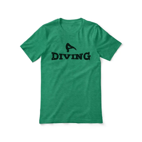 basic diving with diver icon on a unisex t-shirt with a black graphic