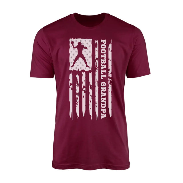 Football Grandpa Vertical Flag on a Men's T-Shirt with a White Graphic