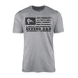 diving dad horizontal flag on a mens t-shirt with a black graphic