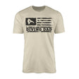 diving dad horizontal flag on a mens t-shirt with a black graphic