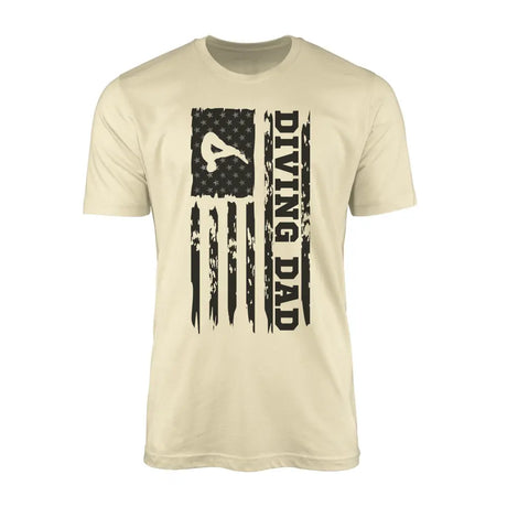 Diving Dad Vertical Flag | Men's T-Shirt | Black Graphic