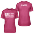 football grandma horizontal flag with football player name on a unisex t-shirt with a white graphic