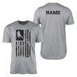 hockey grandpa vertical flag with hockey player name on a mens t-shirt with a black graphic