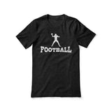 basic football with football player icon on a unisex t-shirt with a white graphic