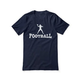 basic football with football player icon on a unisex t-shirt with a white graphic