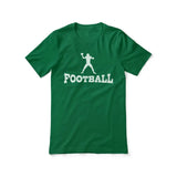 basic football with football player icon on a unisex t-shirt with a white graphic