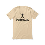 basic football with football player icon on a unisex t-shirt with a black graphic